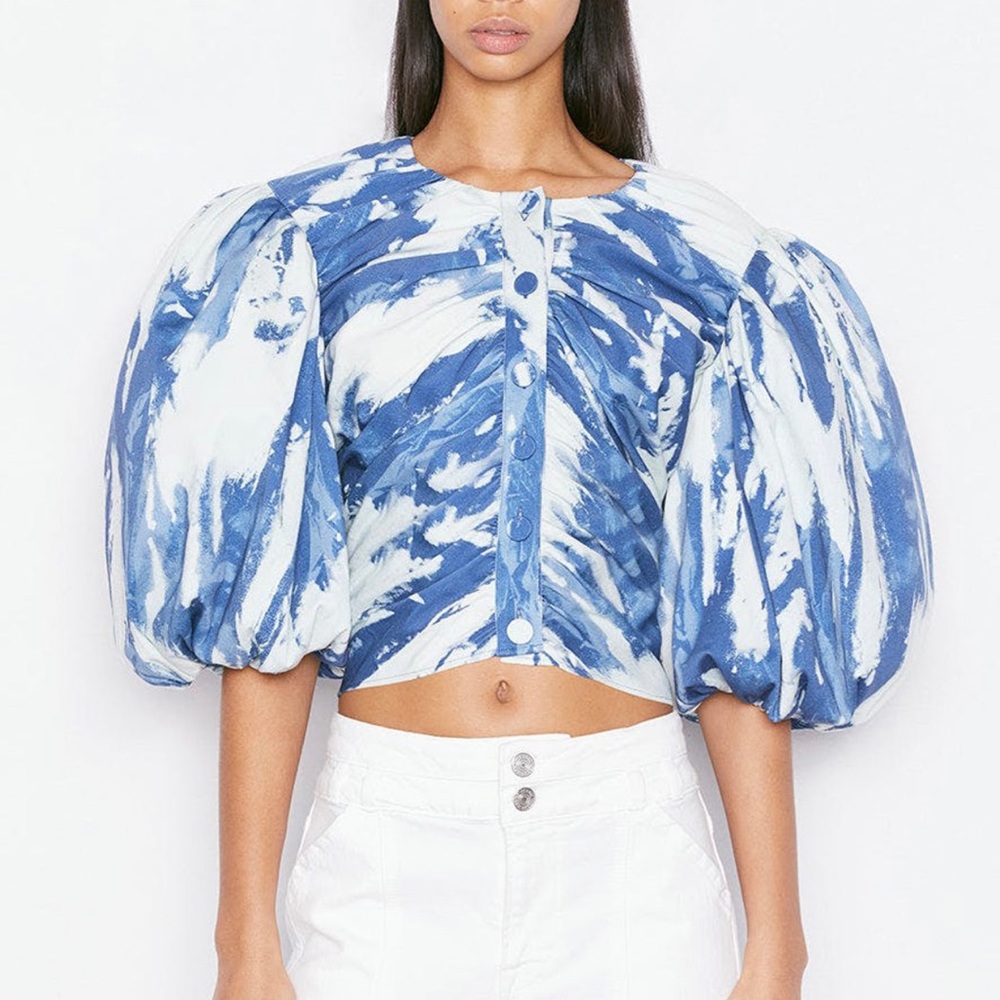 Frame puff sleeve  jean jacket in denim
